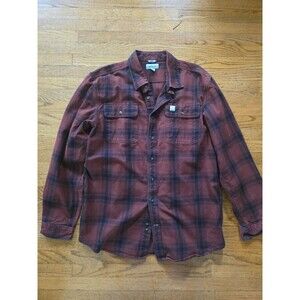 Carhartt Original Fit Flannel Long Sleeve Red Plaid Mens Large Tall Shacket